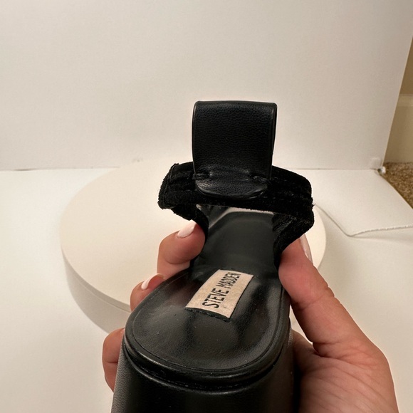 Steve Madden ballerina Square-Toe Slingback Mesh Pumps - Black Textured - Picture 8 of 10